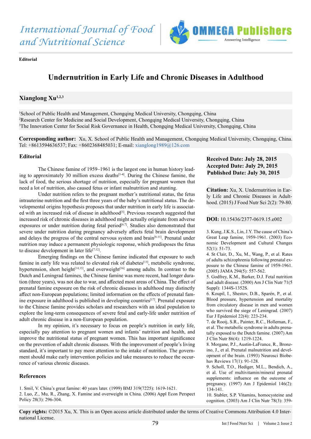 International Journal of Food and Nutritional Science