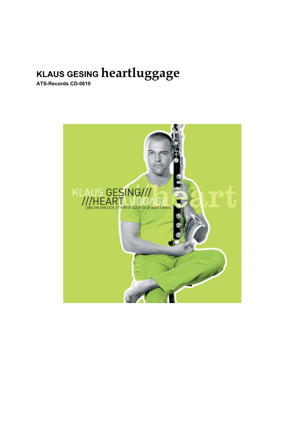 KLAUS GESING Heartluggage ATS-Records CD-0610