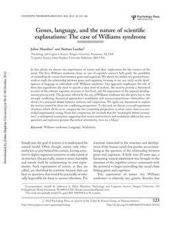 The Case of Williams Syndrome