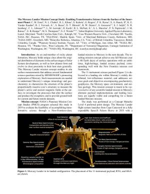 The Mercury Lander Mission Concept Study: Enabling Transformative Science from the Surface of the Inner- Most Planet