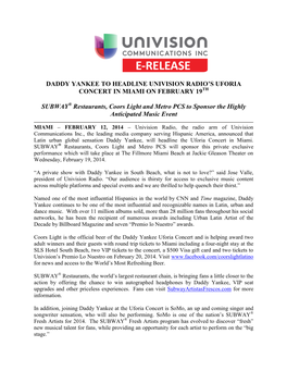 Daddy Yankee to Headline Univision Radio's Uforia
