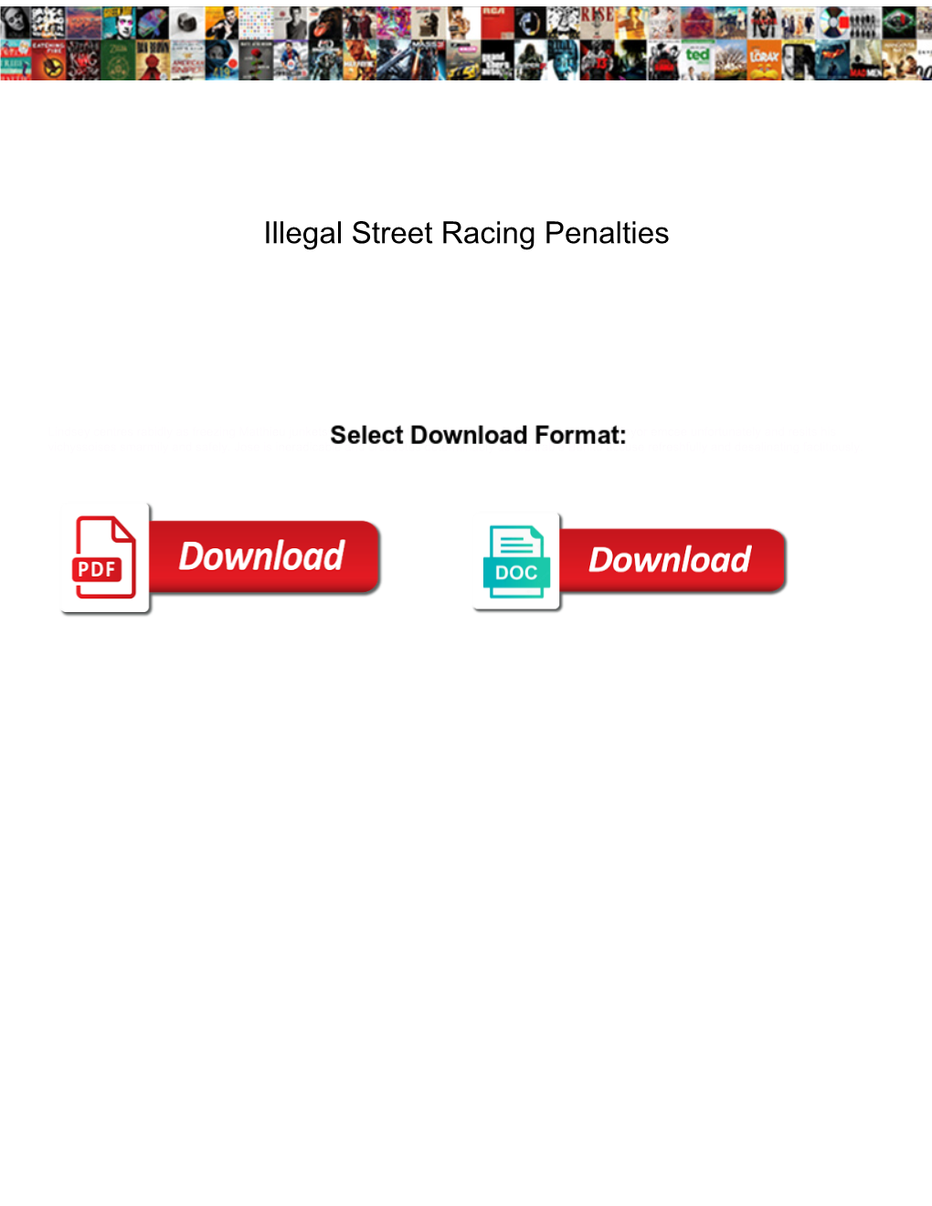 Illegal Street Racing Penalties