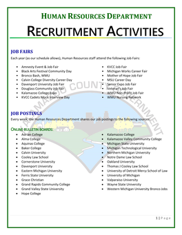 Recruitment Activities