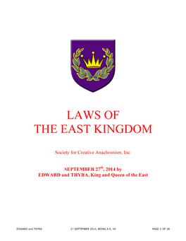 Laws of the East Kingdom