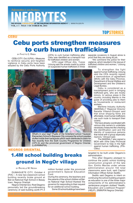 Cebu Ports Strengthen Measures to Curb Human Trafficking B Y Fa Y E T T E C