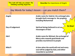 Describe the Importance of Angels Following Learning Objective