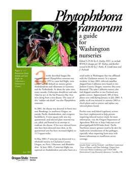 Phytophthora Ramorum – a Guide for Washington Nurseries