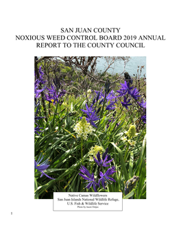 San Juan County Noxious Weed Control Board 2019 Annual Report to the County Council