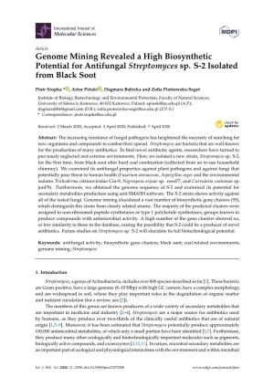 Genome Mining Revealed a High Biosynthetic Potential for Antifungal Streptomyces Sp. S-2 Isolated from Black Soot