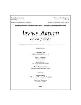 IRVINE ARDITTI Violon / Violin
