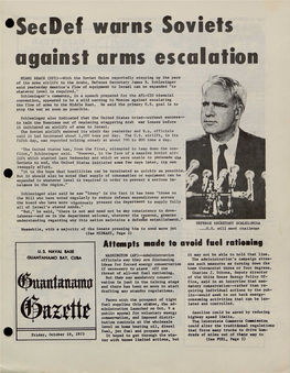 Secdef Warns Soviets Against Arms Escalation