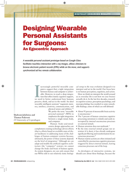 Designing Wearable Personal Assistants for Surgeons: an Egocentric Approach