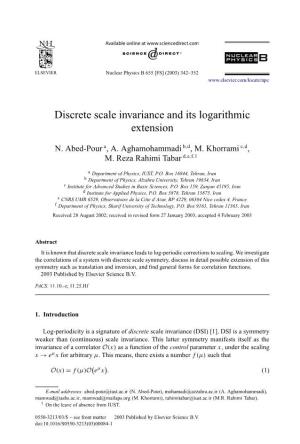 Discrete Scale Invariance and Its Logarithmic Extension