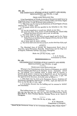 THE EMERGENCY POWERS (PUBLIC SAFETY and ORDER) REGULATIONS, 1955 to (No