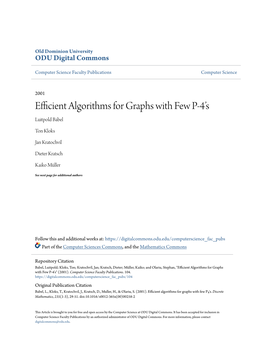 Efficient Algorithms for Graphs with Few P-4'S