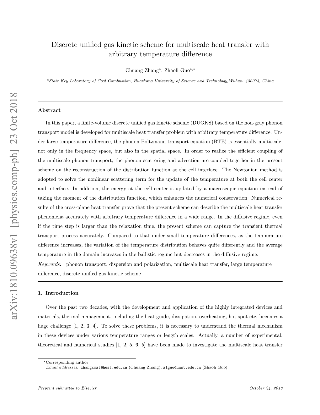 Discrete Unified Gas Kinetic Scheme for Multiscale Heat Transfer With