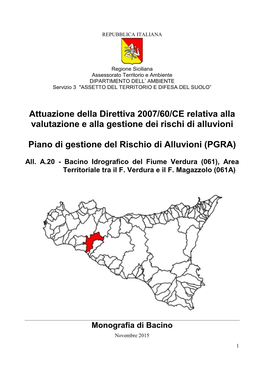 All. A.20 - Bacino Idrografico Del Fiume Verdura (061), Area Territoriale Tra Il F