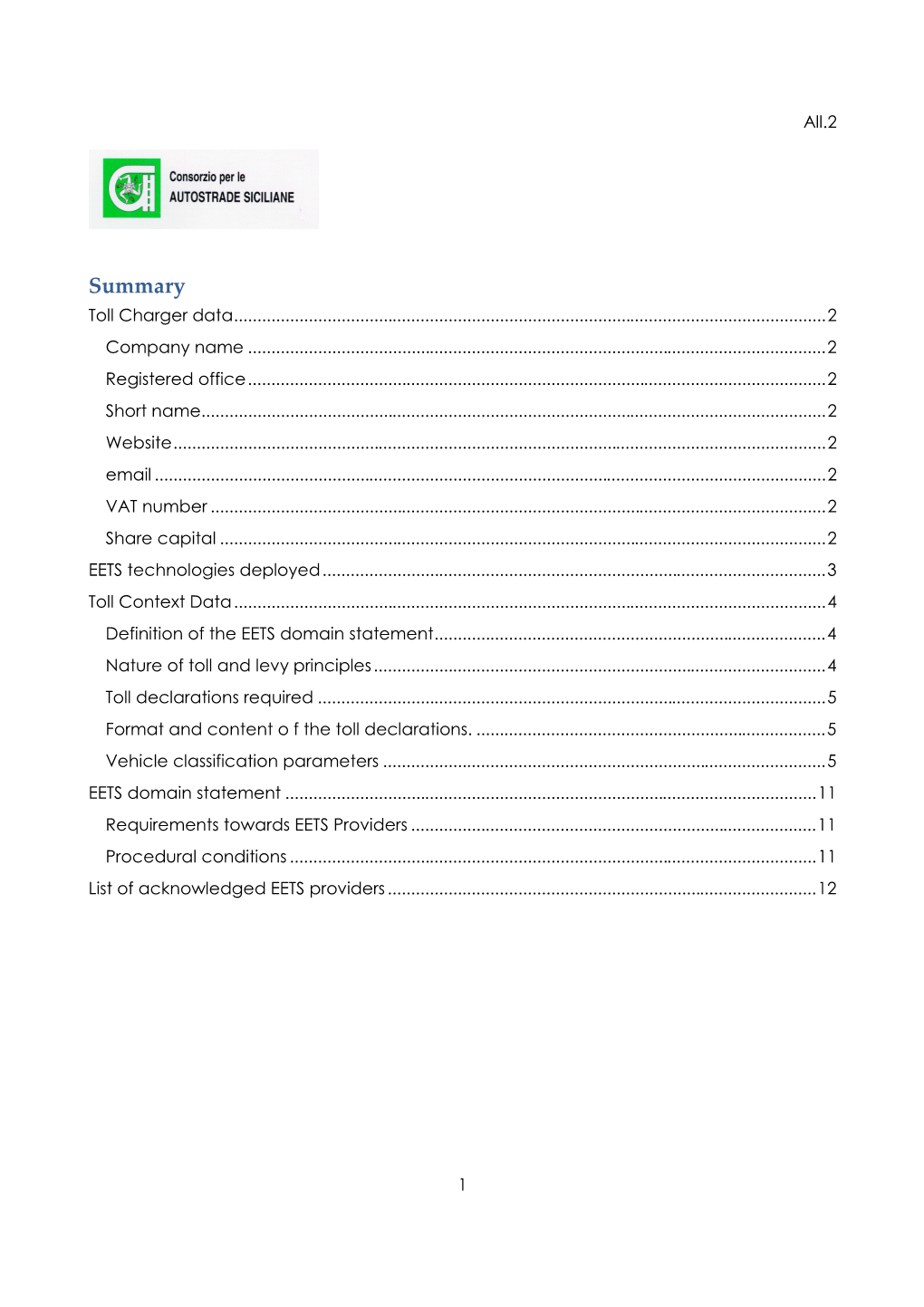 Summary Toll Charger Data