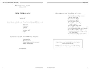 Lang Lang, Piano Frédéric Chopin (1810–1849) Twelve Études, Op