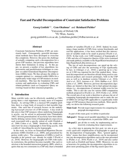Fast and Parallel Decomposition of Constraint Satisfaction Problems