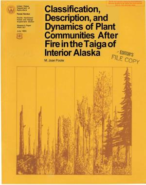 Classification, Description, and Dynamics of Plant Communities After Fire in the Taiga of Interior Alaska