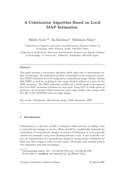 A Colorization Algorithm Based on Local MAP Estimation