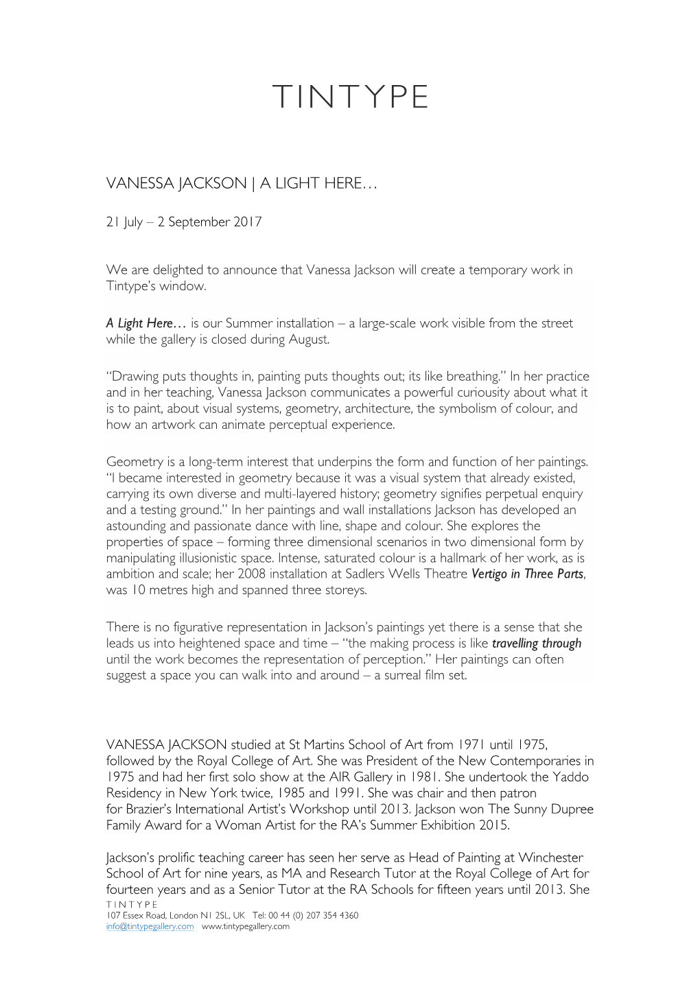 Vanessa Jackson | a Light Here…