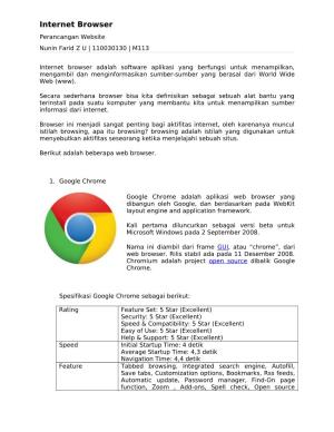 Internet Browser Perancangan Website Nunin Farid Z U | 110030130 | M113