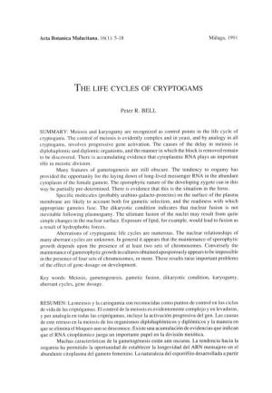 The Life Cycles of Cryptogams 7