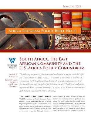 South Africa, the East African Community and the U.S.-Africa Policy Conundrum