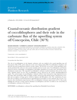 Coastal-Oceanic Distribution Gradient of Coccolithophores and Their Role In