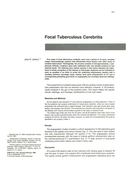 Focal Tuberculous Cerebritis