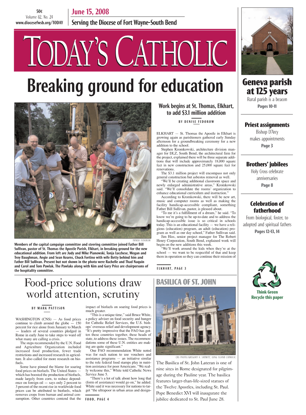 Breaking Ground for Education at 125 Years Rural Parish Is a Beacon Work Begins at St