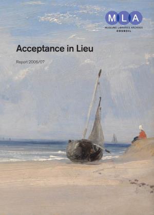 Acceptance in Lieu Annual Report 2007