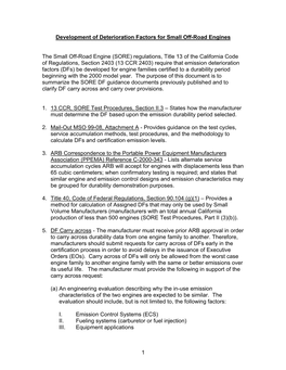 Development of Deterioration Factors for Small Off-Road Engines