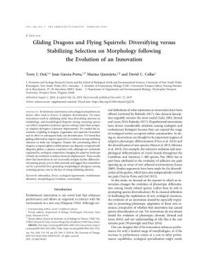 Gliding Dragons and Flying Squirrels: Diversifying Versus Stabilizing Selection on Morphology Following the Evolution of an Innovation