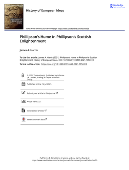 Phillipson's Hume in Phillipson's Scottish Enlightenment