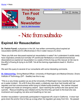 Ten Foot Stop Newsletter, April 30, 2004