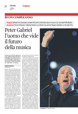 Peter Gabriel L'uomo Che Vide Il Futuro Della Musica