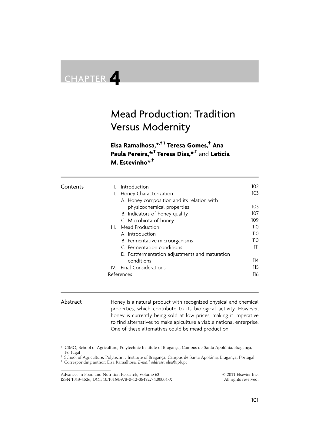 Mead Production: Tradition Versus Modernity