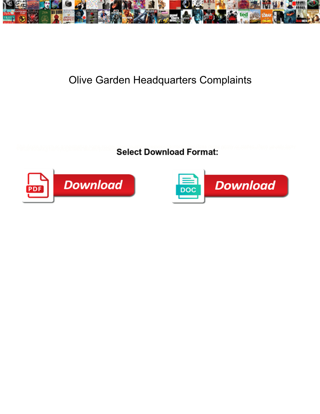 Olive Garden Headquarters Complaints