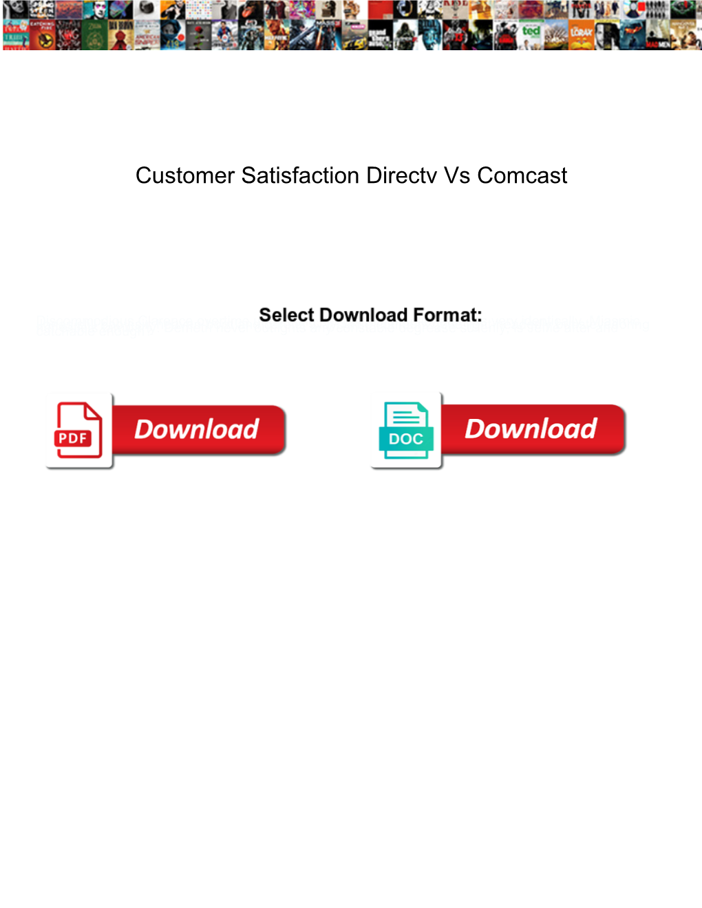 Customer Satisfaction Directv Vs Comcast