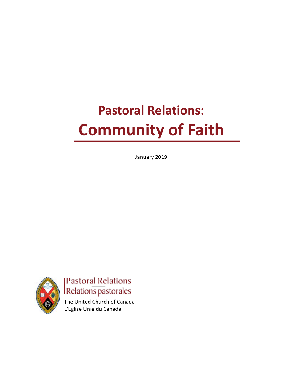 Pastoral Relations: Community of Faith