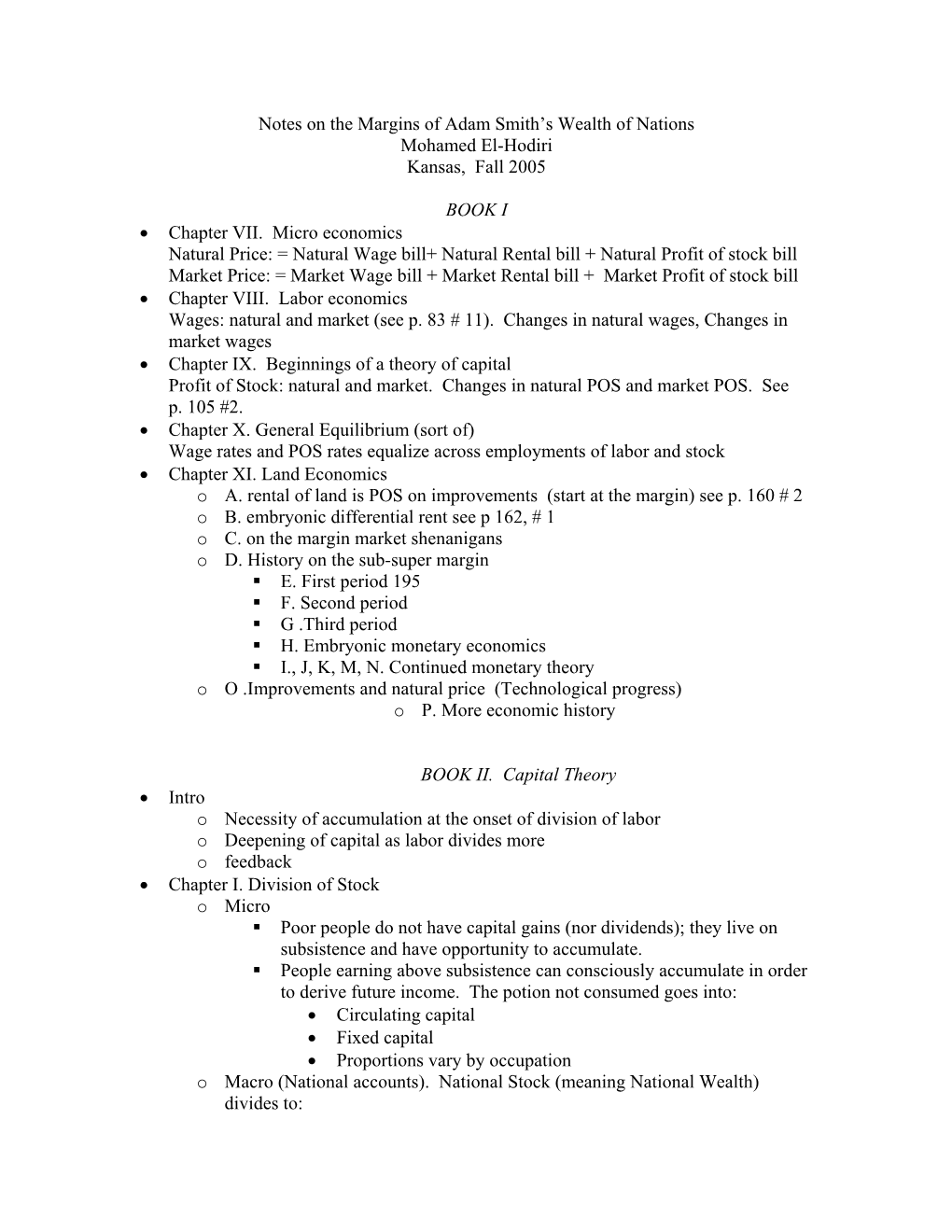 Notes on the Margins of Adam Smith's Wealth of Nations