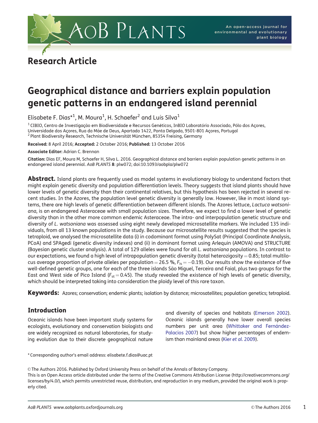 Dias Et Al. 2014), but Similar to the Values Obtained for We Found ﬁve Genetic Groups in L