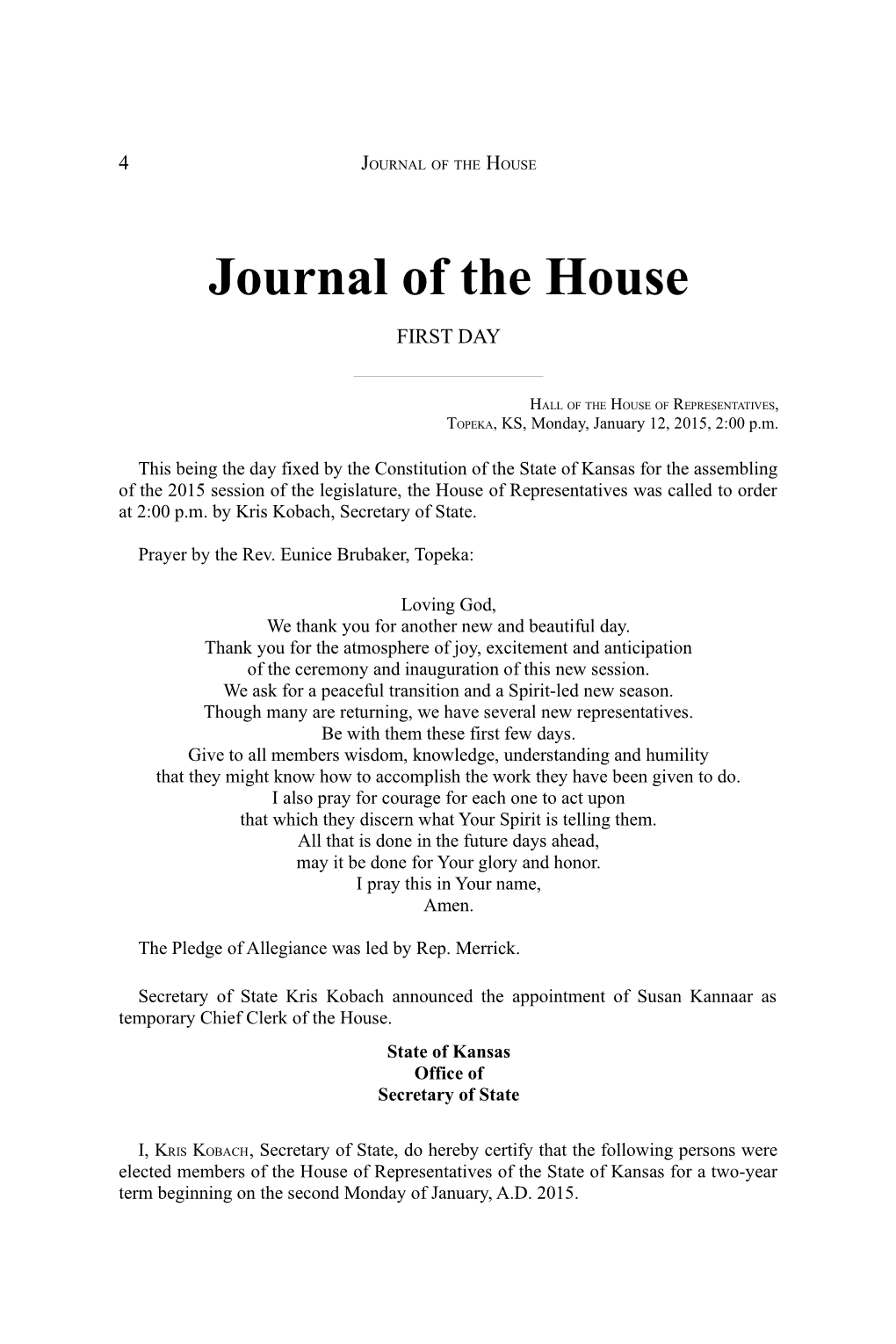 Journal of the House