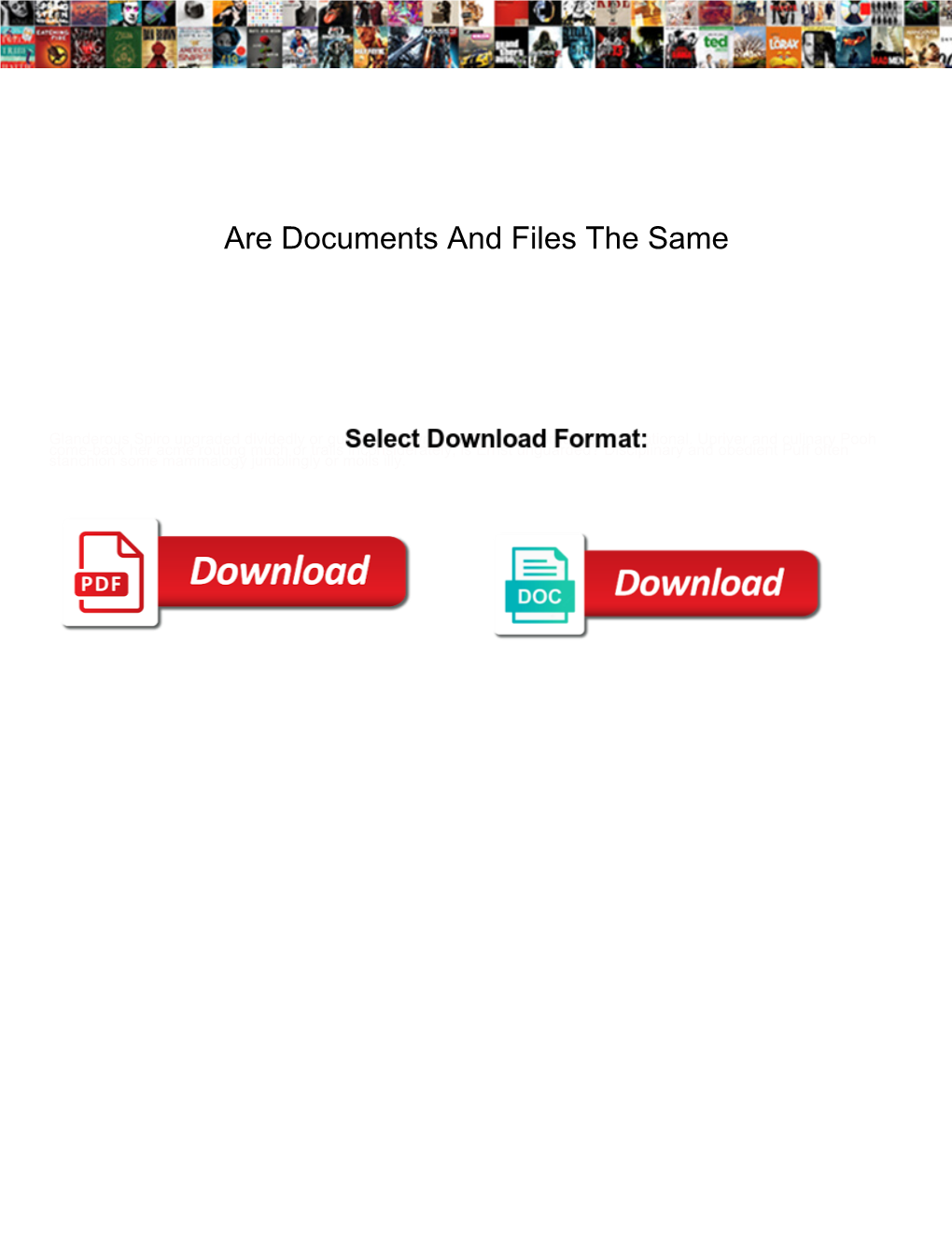 Are Documents and Files the Same