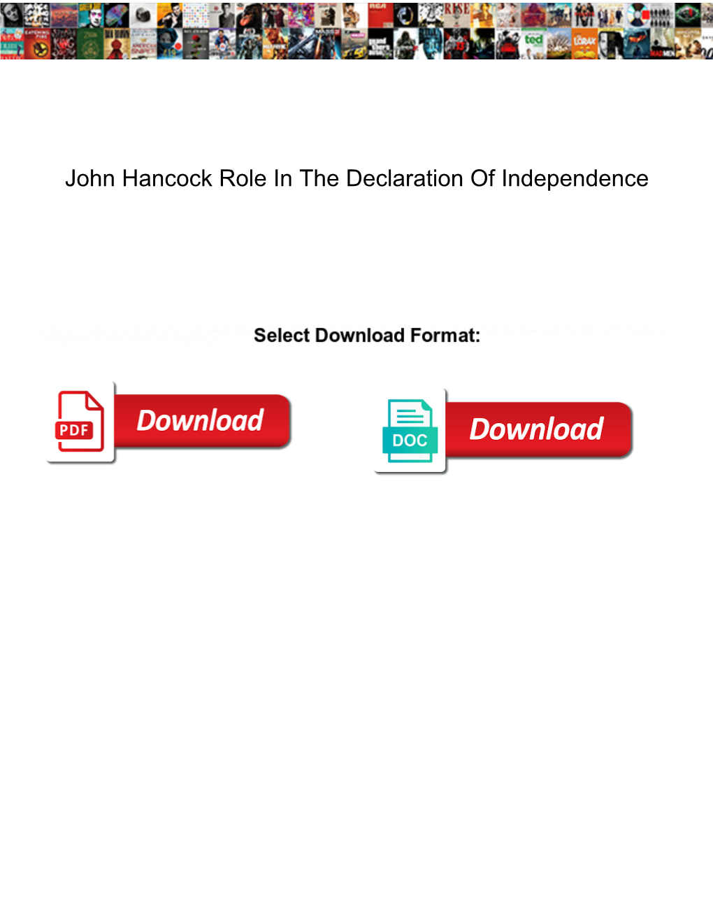 John Hancock Role in the Declaration of Independence