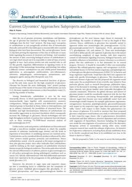 Current Glycomics' Approaches