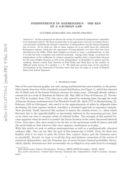 Independence in Mathematics--The Key to a Gaussian